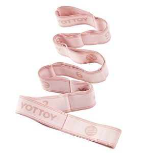 YOTTOY Yoga Strap and Resistance Bands-Exercise Elastic Bands for Working Out Women with 10 Loops-Perfect for Stretching and Physical Therapy pink