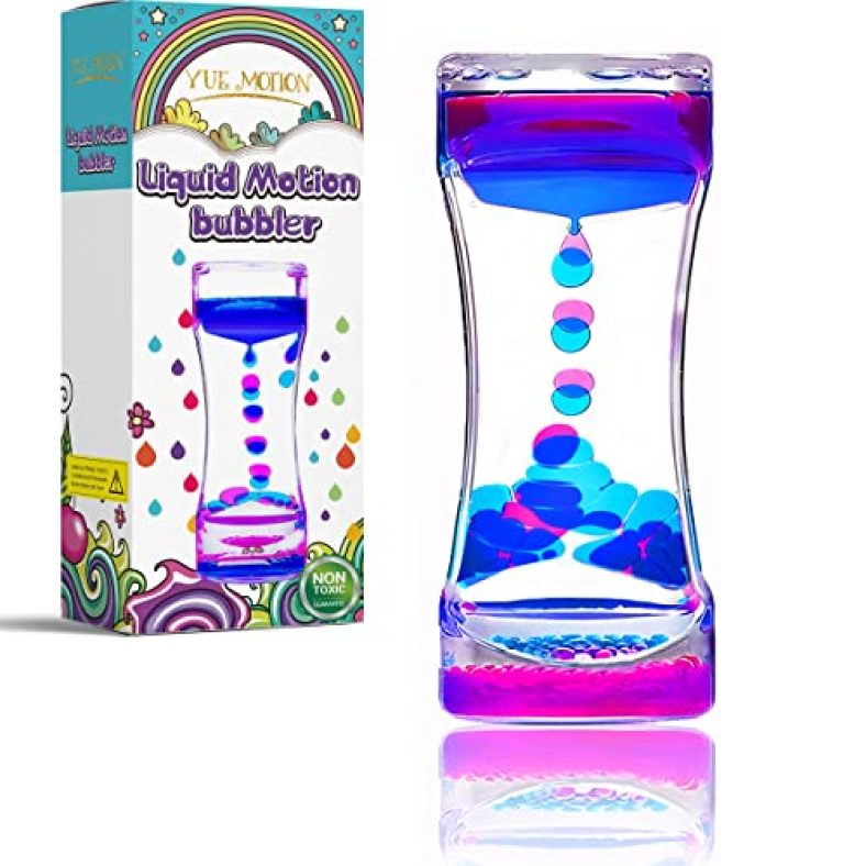 YUE MOTION Liquid Motion Bubbler – Calming Toys for Kids and Adults – Liquid Hourglass – Handheld Oil Timer – Sensory Toys for Calming & Relaxing Sing