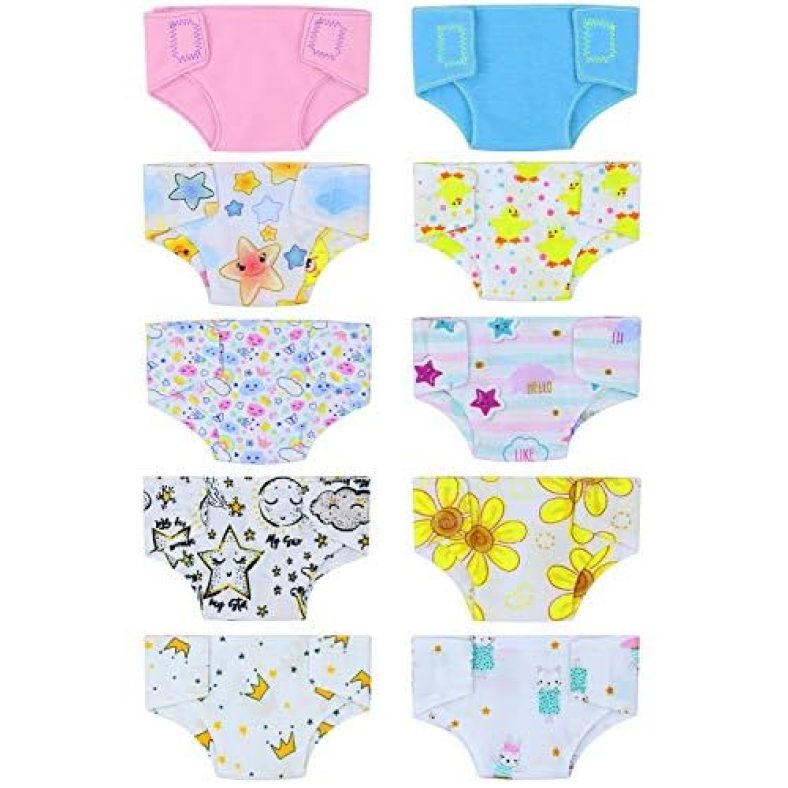 ZITA ELEMENT 10 Pcs Baby Doll Diapers for 14-16 Inch Baby Dolls Clothes Accessories