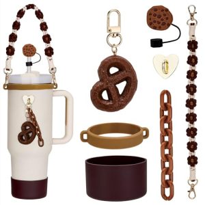 Accessories for Stanley Cup 40oz Tumbler, Charms Accessories for Stanley Tumbler, Including 1pc Tumbler Strap, 1pc Silicone Cup Boot, 1pc Silicone Str