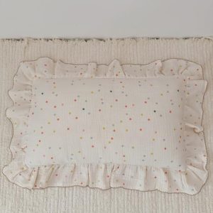 BuLuTu Kids Toddler Pillowcases Muslin Cotton Toddler Pillow Cases Colorful Dots Pattern, Girls Boys Bedding Pillow Covers, Soft Breathable Pillow Pro