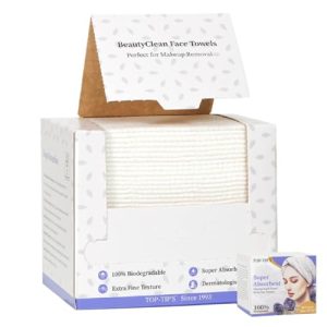 Disposable Face Towels, Biodegradable Soft & Skin Friendly Face Towelettes Disposable, Makeup Remover Dry Wipes Tissue for Women, Facial Wash Cloth Tr