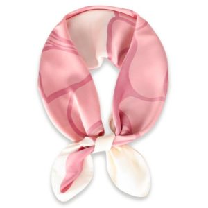 EXTREE Fashion Silky Satin Headscarf for Women Girls: Exquisite Pattern Lightweight Silk Graceful Scarfs 27.5 x 27.5 inches Movie Camellia Pollen Whit