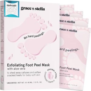 grace & stella Award-Winning Foot Peeling Mask - Foot Peel Masks with Aloe Vera- Moisturizing Foot Masks That Remove Dead Skin, Exfoliating Foot Mask