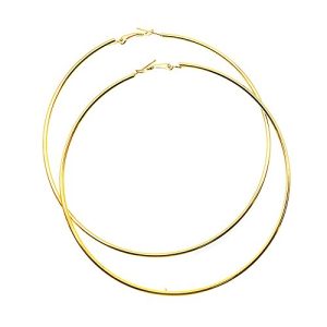 Hypoallergenic Extra Large Basketball Hoop Earrings for Women Men - Big Thin Hoop Earrings Gold 100.0 Centimeters