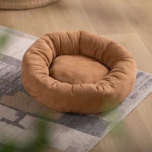 KASENTEX Dog Bed, Round Dog Beds for Medium/Large Dogs, Anti Slip and Machine Washable (Brown 27x27 Inches) Large Brown