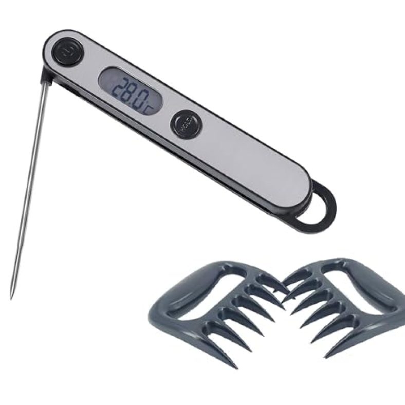 lfcforldx Instant Read Meat Thermometer, Meat Claws Shredder for BBQ – Perfectly Shredded Meat. Meat Thermometer Gift Set 7 inch