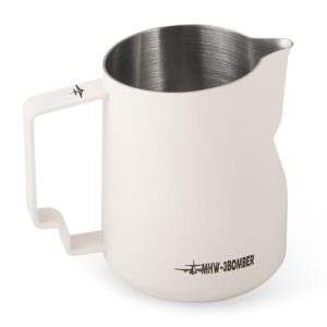 MHW-3BOMBER Milk Frothing Pitcher 12oz/350ml Milk Frother Cup Espresso Steaming Pitcher Stainless Steel Milk Frother Cup Barista Latte Art Round Spout
