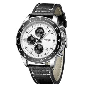 NIBOSI Mens Watches Analog Chronograph Watch with Calendar Waterproof Leather Band Men's Wrist Watches Vintage Classic Dainty Dress Designer Quartz Wa