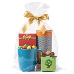 NPLUX Cellophane Wrap for Gift Baskets Bags 10 Pack Large Clear Plastic Gift Bags for Birthday Baby Shower Graduation Wedding (12×18IN) Clear-12×18