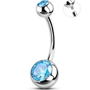 OUFER Belly Button Rings Surgical Stee, Internally Threaded Belly Rings, 14G Belly Piercing Jewelry, Belly Button Rings, Navel Piercing Jewelry For Wo