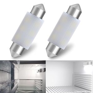 Qoope RV Refrigerator Light Bulb White 41mm RV Fridge Light Bulbs 9-18V DC Replacement LED Bulb for Freezers 214-2 Camper Trailer Motorhome Dome Inter