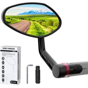 RBRL Bike Mirror Bar End Bike Mirror, Rotatable Bicycle Mirror, Automotive Grade Glass Bike Side Mirrors, Scratch Resistant E-Bike Universal Rearview