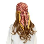 RIIQIICHY Women Head Hair Scarf Like Satin Silk Scarf Sleeping Hair Wrapping Night 27.5″ Ginger/Lake Blue/Orange/Red/Khaki