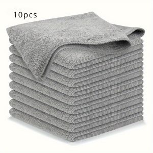 TEMU 10pcs/set Microfiber Towel, Bath Towel, Car Towel Set, Quick Dry Absorbent Cleaning Cloth Towel, Bathroom Supplies