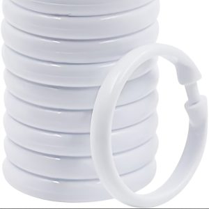 TEMU 12pcs White Plastic Shower Curtain Rings, Closure Shower Curtain