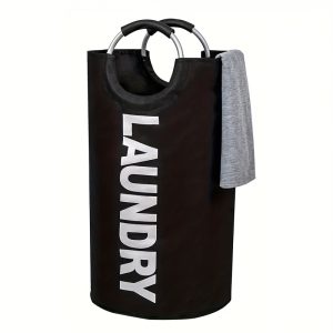 TEMU 1 Laundry Basket, Laundry Basket, Laundry Bag With Padded Handle, Vertical Laundry Basket, Foldable Storage Basket, Bathroom, Laundry Room,