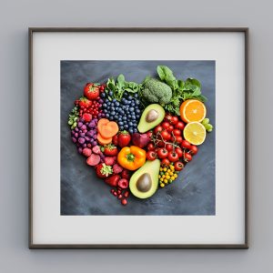 TEMU 1pc Diy 5d Diamond Painting - Fruit & Vegetable Love Strawberry Cauliflower Food Art Round Drill Frameless Indoor Decoration Canvas