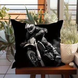 TEMU 1pc Motorcycle Rider Peach Leather Throw Pillow Cover Home Decoration Pillow Cover Sofa Throw Pillow