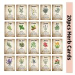 TEMU 20pcs Retro Cards With Botanical Art & Herbal – Lavender, , Thyme, Rosemary | Apothecary Journal, Natural Guide, Supplies, Mystical Halloween