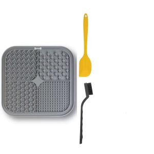 TEMU 3-pack Silicone Dog Lick Feeder Mat Set, Slow Feeder For Large And Small Dogs, Anxiety Relief, Ideal For Training, Pet Butter & Peanut Butter