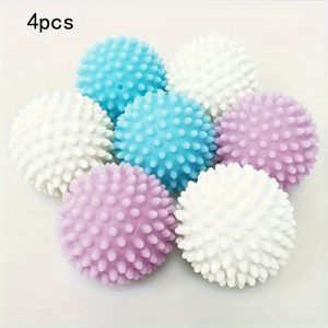 TEMU 4pcs Reusable Laundry Balls - Lint Dryer Balls, Fabric Softener Balls, , Reducer, No Electricity Required