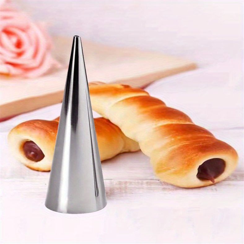 TEMU 6pcs Stainless Steel Cream Horn Molds – Pastry, Croissants, And More!