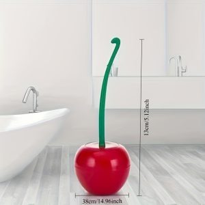 TEMU Cherry Toilet Brush, Household Long Handled Soft Bristled Toilet Brush, Daily Necessities, Cleaning Brush, Toilet Brush Set