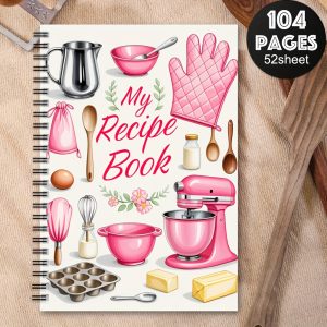 TEMU Fun Recipe Notebook Logbook 1pc, Personal Blank Recipe Manual, Recipe Notebook For Recording , Scrapbooking Craft Supplies