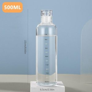 TEMU Glass Bottle Juice Bottle Drinking Water Goal Sport Drink Bottle 500ml