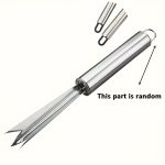 TEMU Household Pineapple Spatula, Stainless Steel Pineapple Knife, Peeler For Peeling And Eye Removal, Pineapple Fork, V-shaped Pineapple Eye Picking