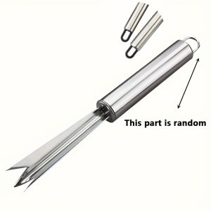 TEMU Household Pineapple Spatula, Stainless Steel Pineapple Knife, Peeler For Peeling And Eye Removal, Pineapple Fork, V-shaped Pineapple Eye Picking