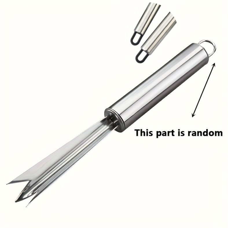 TEMU Household Pineapple Spatula, Stainless Steel Pineapple Knife, Peeler For Peeling And Eye Removal, Pineapple Fork, V-shaped Pineapple Eye Picking