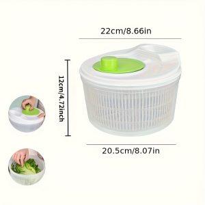 TEMU Multifunctional Salad Whisk And Vegetable Washing Strainer - Manual Vegetable Fruit Drying Basket, Suitable For Lettuce, Bell Pepper And Lettuce