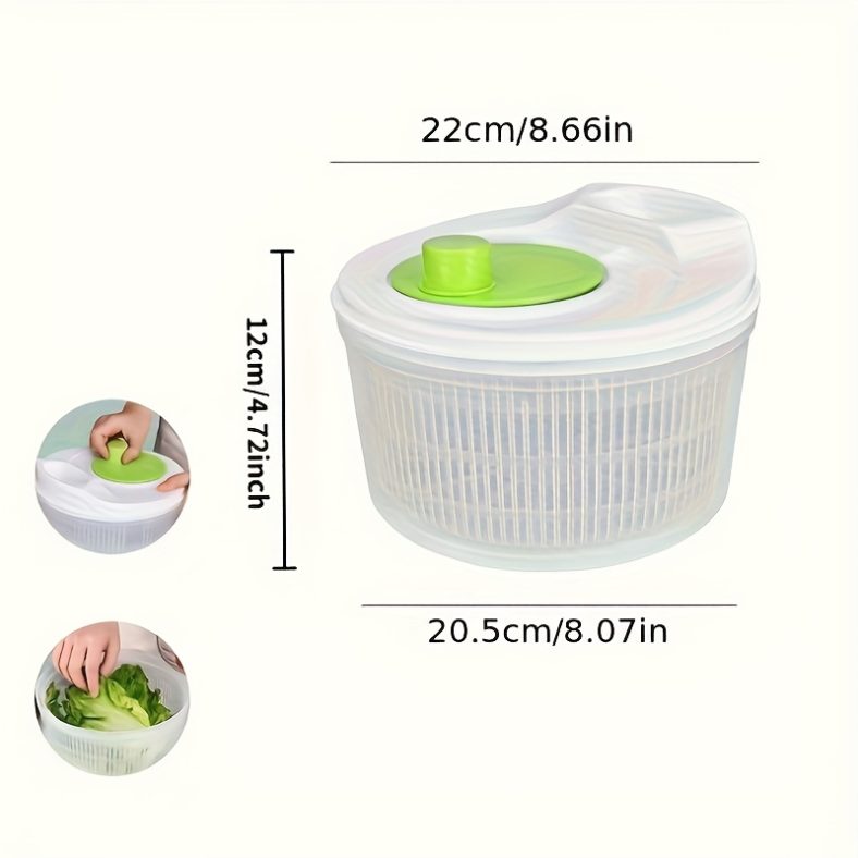 TEMU Multifunctional Salad Whisk And Vegetable Washing Strainer – Manual Vegetable Fruit Drying Basket, Suitable For Lettuce, Bell Pepper And Lettuce