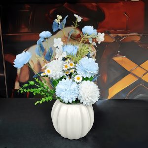 TEMU Plastic Vase, Bohemian Style Decorative Vase, Pumpkin-shaped Vase, Nordic Style Vase, Geometric Pattern Plastic Vase, Minimalist Decorative Vase