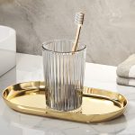 TEMU Single, Multiple, Casual Transparent Striped Mouthwash Cup, Bathroom Water Cup, Light Luxury Mouthwash Cup, Suitable For Home, Couples, Student