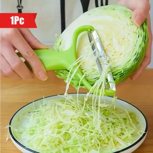 TEMU Stainless Steel Large Cabbage & Slicer - Wide Mouth Vegetable Cutter For Purple Cabbage, Lettuce - Food-safe Kitchen Gadget
