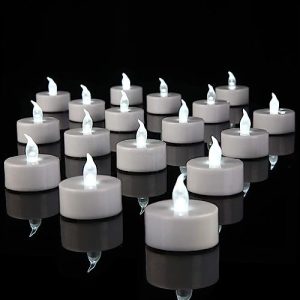 YIWER 24pcs Flameless Tea Lights Candles Realistic LED Flickering Operated Pumkin LED TeaLights Candles Long Lasting Electric Fake Candles Decoration