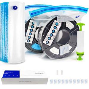 YOOPAI Filament Storage Bags Kit 22 Pcs with Hand Pump, 10 Vacuum Bags Plus 10 Desiccants and 2 Clips, Filament Storage Box Designed F-plastic-10h