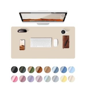 YSAGi Leather Desk Pad Protector, Office Desk Mat, Large Mouse Pad, Non-Slip PU Leather Desk Blotter, Waterproof Laptop Desk Writing Pad for Office an