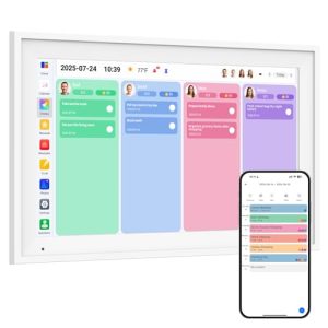 15.6-inch Smart Digital Calendar, 1080P Digital Planner for Family Schedules with Chore Chart, Meal Planner, Reward System & Picture Frame, Easy Setup