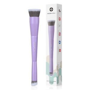 EIGSHOW Foundation & Concealer Brush with Silver Ion Bristles, Dual Ended Makeup Brush for Flawless Coverage, Precision Concealer (D110P) Foundation C