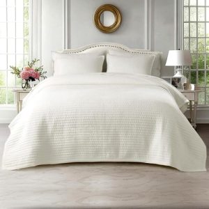 KASENTEX King Quilt Set 104"x90" – Soft Washed 3-Layer Lightweight Bedspread, Minimalist Nordic Design, All-Season Spring & Summer Quilt Set (1 Quil