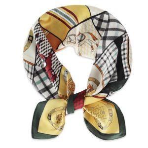 Relang Fashion silk Satin Head Scarf for Women Hair Bandana Hair Scarf Wrap Neck Scarf for Women 27.5×27.5 inches Jigsaw Horse