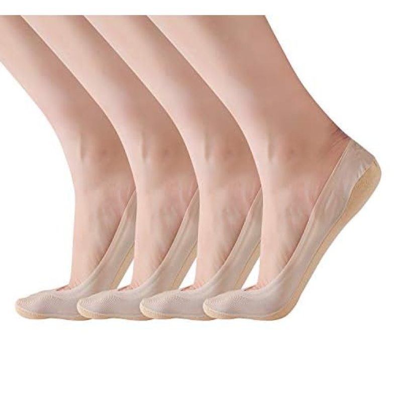 RIIQIICHY No Show Socks Womens Low Cut Liner Non-Slip Thin Causal Line for Flats Boat 4 to 6 Pack 8-11 4nude