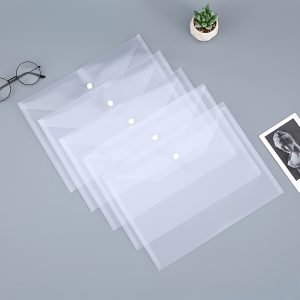 TEMU 10pcs/5pcs Transparent File Folders, Waterproof With Snap Closure, Reusable For Organizing, Pocket Durable File Folders