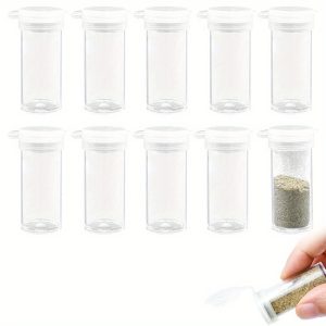 TEMU 10pcs Salt Shaker Small, 6g Shaker Spice Shaker Plastic Salt Shaker With Lid Mini Spice Shaker, Salt And Pepper Shaker Small Travel Spice Shaker