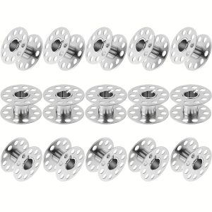 TEMU 15 Household Sewing Machine Empty Thread Spools For Golden Metal Thread Spools, Durable Replacement Thread Spools.