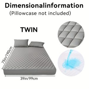 TEMU 1pc 100% Waterproof Mattress Protector, Cooling Breathable Noiseless Mattress Pad Cover, Thickened Quilted Mattress Protector Layered Fitted